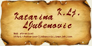 Katarina LJubenović vizit kartica